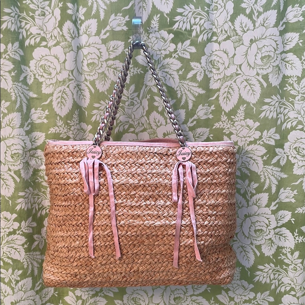 Juicy Couture Tan and Pink Tote Bag
